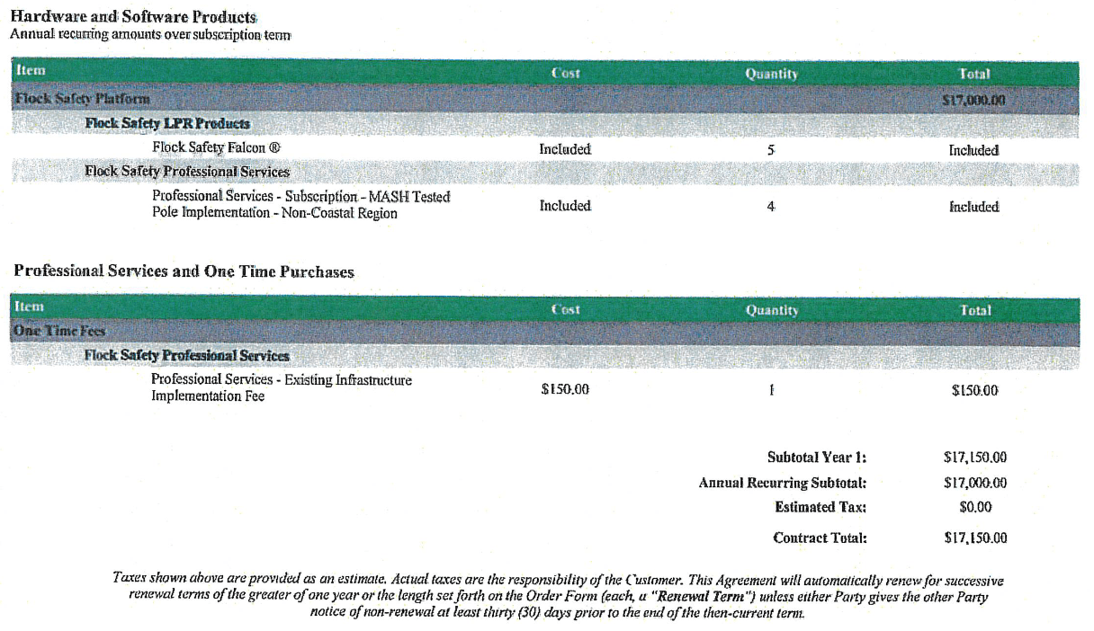 A screenshot from a FlockOS proposal made to Palatine, Illinois