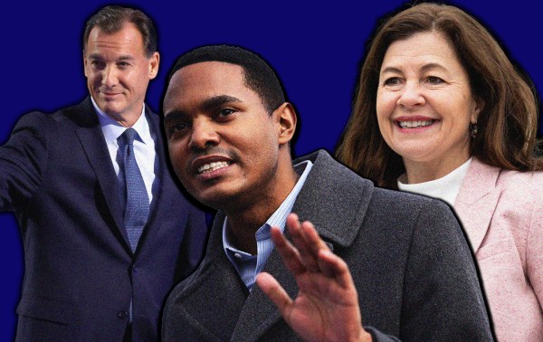 Photo illustration by Noah Hickey/The Dispatch. (Photographs of Ritchie Torres by Michael M. Santiago/Getty Images, of Kristen McDonald Rivet by Bill Clark/CQ-Roll Call/ Getty Images, and Tom Suozzi by Kevin Dietsch/Getty Images)