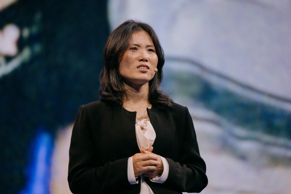 Kim Yumi speaks at the Oslo Freedom Forum on May 27, 2025. (Photo by Jan Khür/Oslo Freedom Forum) 