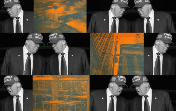 Illustration by Noah Hickey/The Dispatch. (Photos by Brandon Bell, Jim Watson/AFP, and Chris Hondros via Getty Images.)