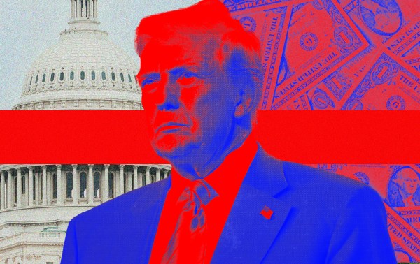Illustration by Noah Hickey/The Dispatch. (Photo of Donald Trump by Rebecca Noble/Getty Images)
