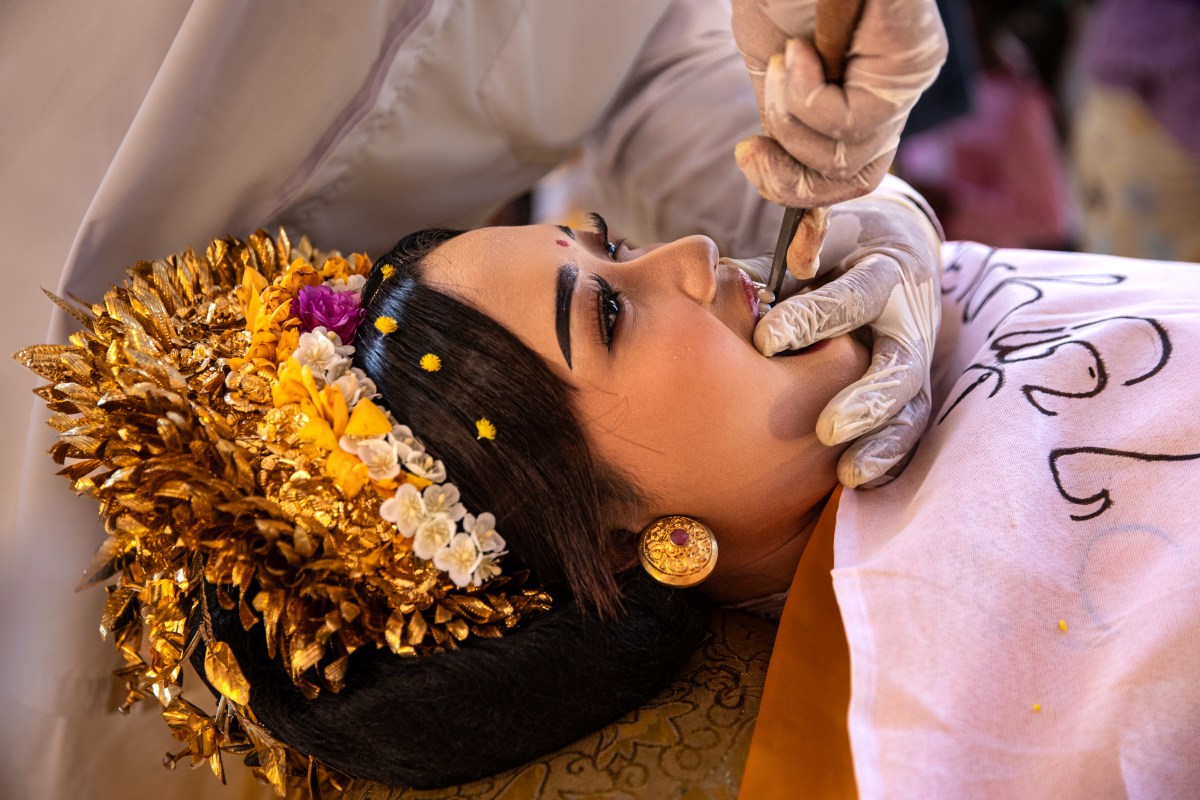 Hindu Balinese Devotees Hold Metatah Tooth Filing Ceremony