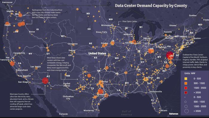 Visualizing The Massive Network Powering US Data Centers