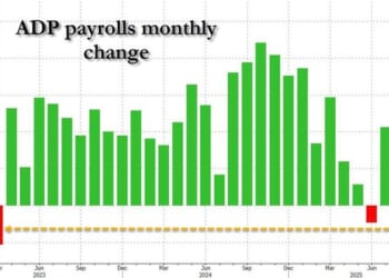 ADP Payrolls Unexpectedly Crater To -32,000, Worst Since March 2023 And Below All Estimates