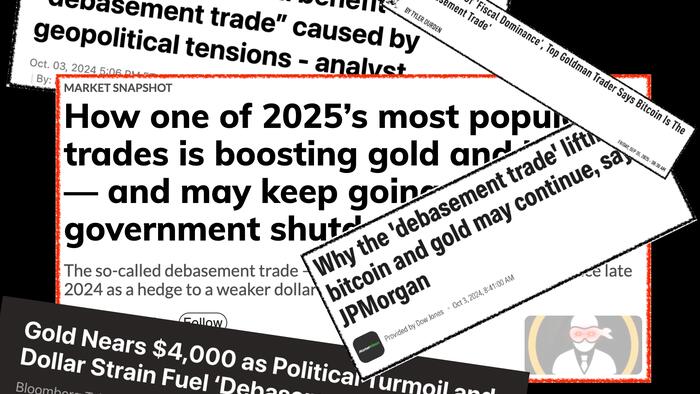 The Debasement 'Trade': "Blue Horseshoe Loves Gold & Bitcoin"