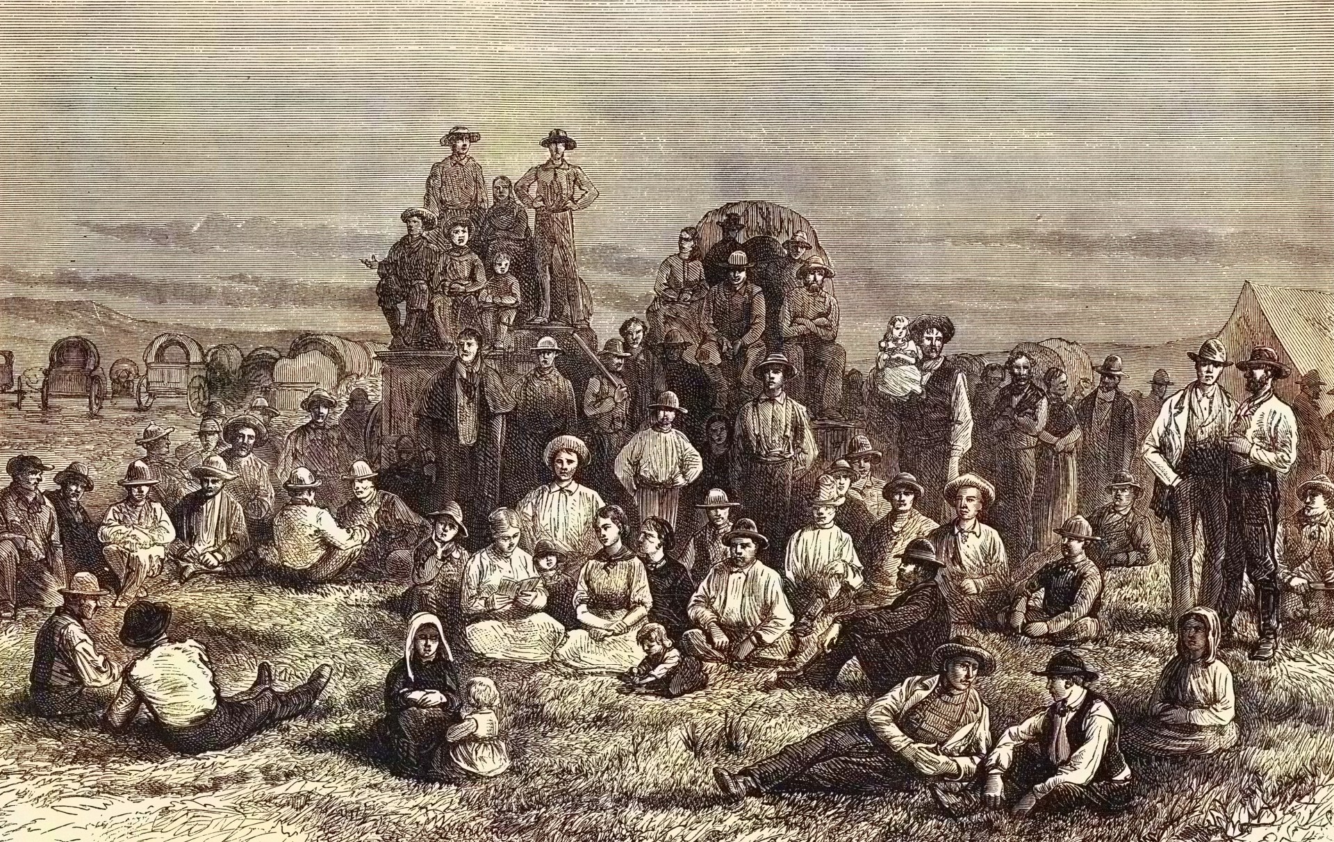 A Latter-day Saints encampment in the desert. (Sepia Times/Universal Images Group via Getty Images)
