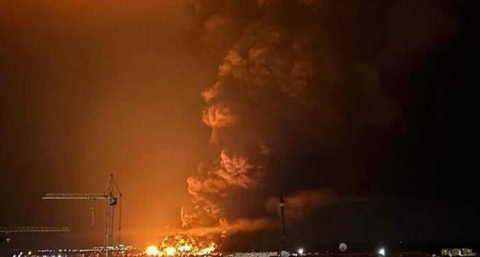 Ukrainian Drones Spark Massive Blaze At Crimea's Largest Oil Terminal
