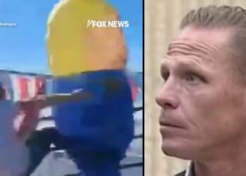 Watch: Lunatic Arrested And Charged After Brutally Attacking Man In Inflatable Trump Costume