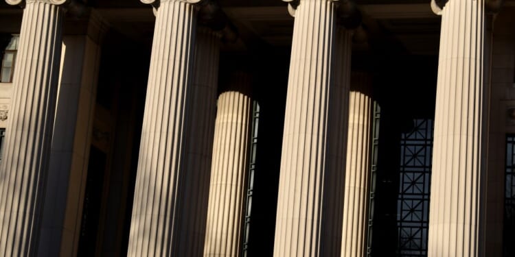 A group of pillars on a building