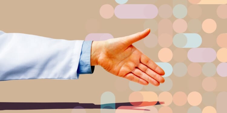 A hand with a palm extended