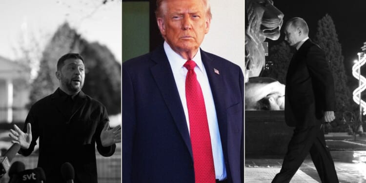 A collage of a man in a suit