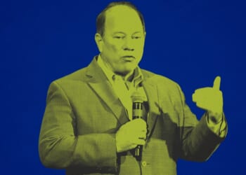 A man holding a microphone