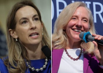Rep. Mikie Sherrill (left) and former Rep. Abigail Spanberger (right). Photo illustration by Noah Hickey/The Dispatch.