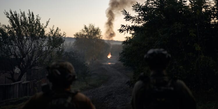 A group of people looking at a fire