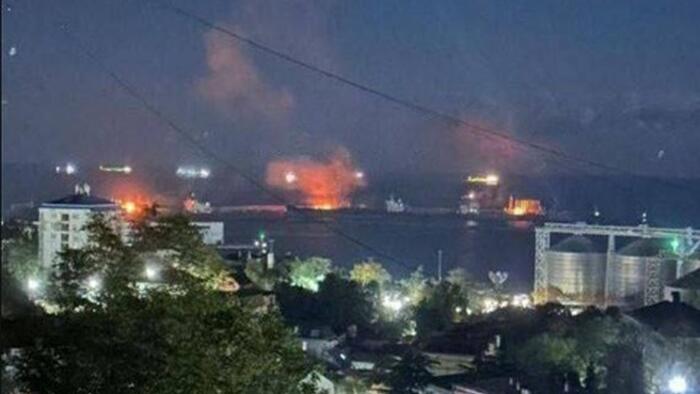 Ukrainian Drones Damage, Set Fire To One Of Russia's Biggest Oil Terminals On Black Sea