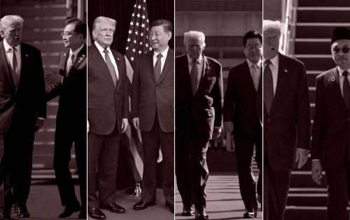 A collage of several men in suits