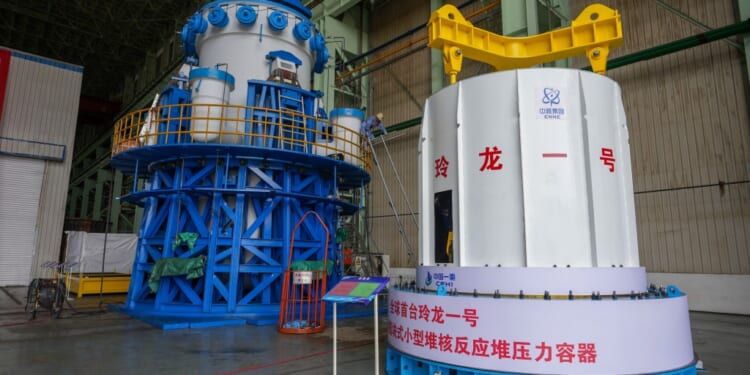 A large machine in a factory