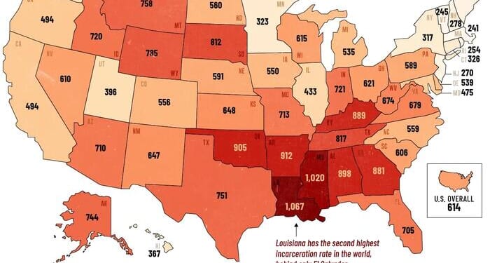 Louisiana Has The 2nd Highest Incarceration Rate In The World...