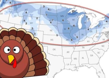Thanksgiving Snow Depth Across America Could Be Most In Decade