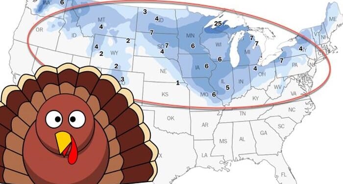 Thanksgiving Snow Depth Across America Could Be Most In Decade