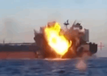 Ukraine Releases Footage Of Kamikaze Drone Boats Striking Russian Shadow-Fleet Tankers