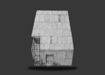A drawing of a house