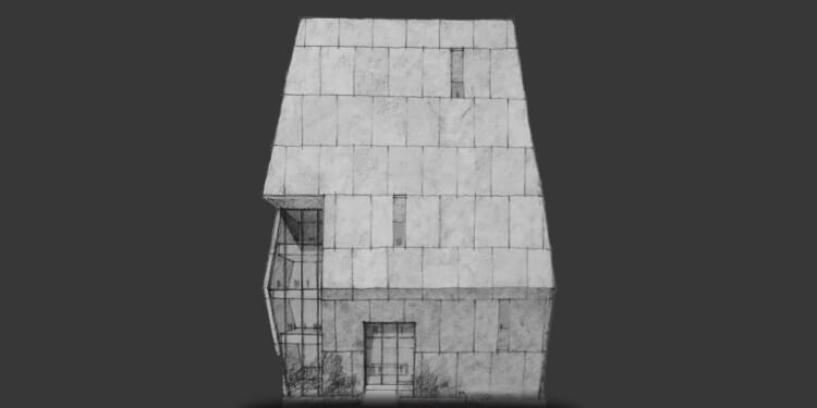 A drawing of a house