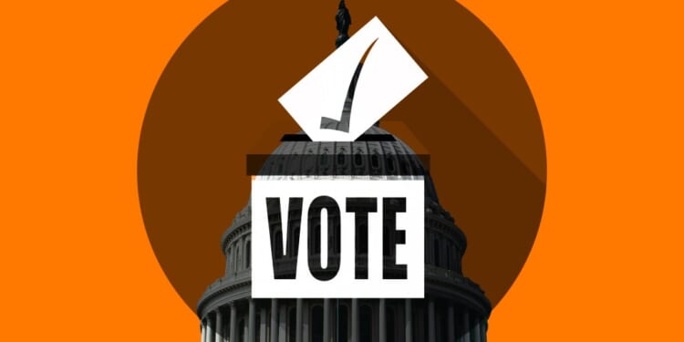 A white building with a check mark on top