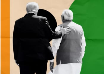 Two men walking towards each other