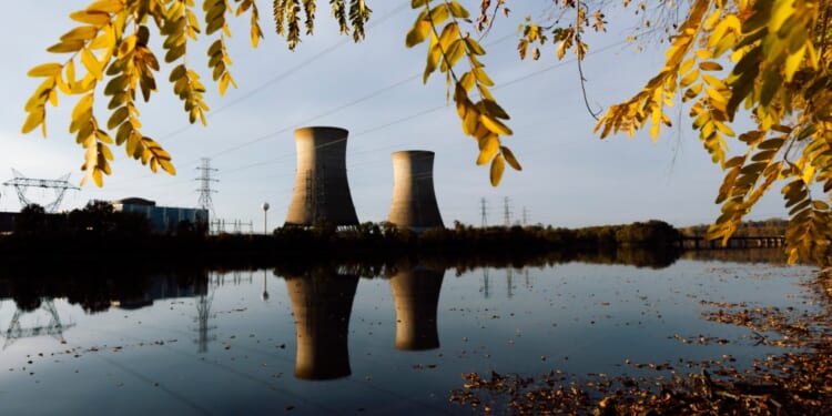 Two massive cooling towers being rehabilitated for nuclear powe
