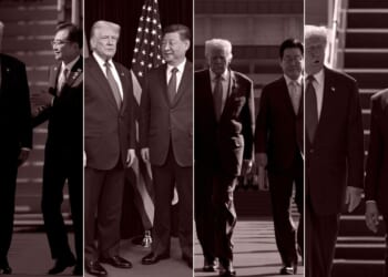 A collage of several men in suits