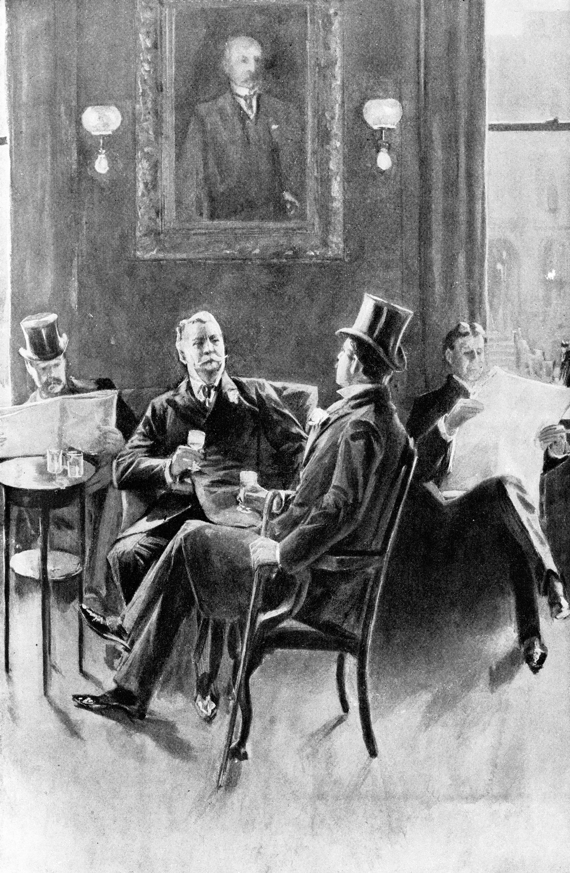 Men at a Gentlemen’s Club in New York City, New York, United States – 19th Century