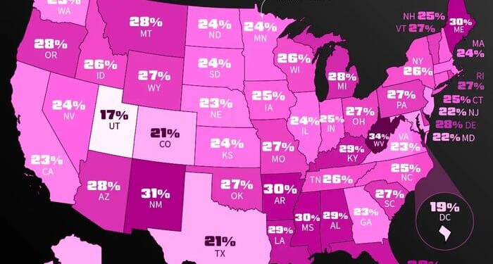 West Virginia Has The Highest Share Of Income-less Households