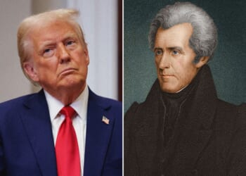 President Donald Trump and President Andrew Jackson (Photos via Getty Images).