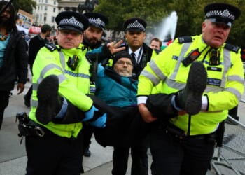 Demonstrators Risk Arrest During Protest In Support Of Palestine Action