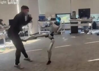 Hilarious Video: Humanoid Robot Kicks Operator In The Balls
