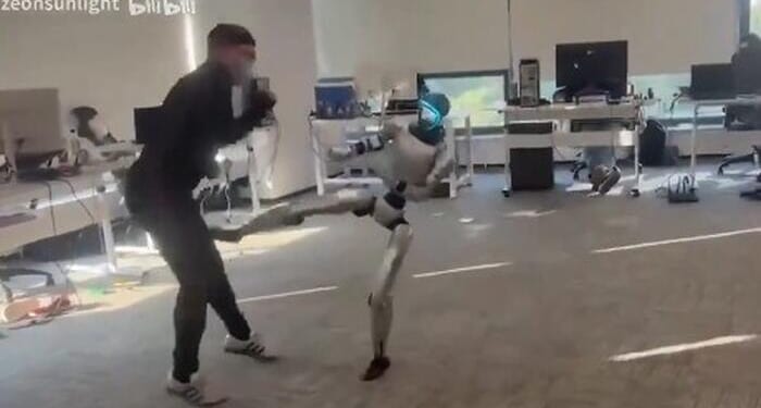Hilarious Video: Humanoid Robot Kicks Operator In The Balls