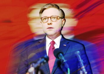 Illustration by Noah Hickey/The Dispatch (Photo by Kevin Dietsch/Getty Images).