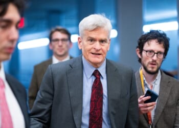Sen. Bill Cassidy, R-La., speaks to reporters as he arrives in the U.S. Capitol for a vote on Wednesday, December 3, 2025. (Bill Clark/CQ-Roll Call, Inc via Getty Images)