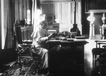 Pope Pius XI reading in his study in the Vatican. (Photo by Hulton Archive/Getty Images)