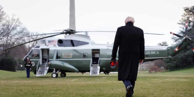 President Trump Departs The White House En Route To Baltimore To Attend Army Navy Football Game