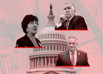 Illustration by Noah Hickey (Photos by Anna Moneymaker, Mark Makela, and Andrew Harnik/Getty Images).