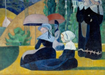 Breton women with umbrellas by Emile Bernard