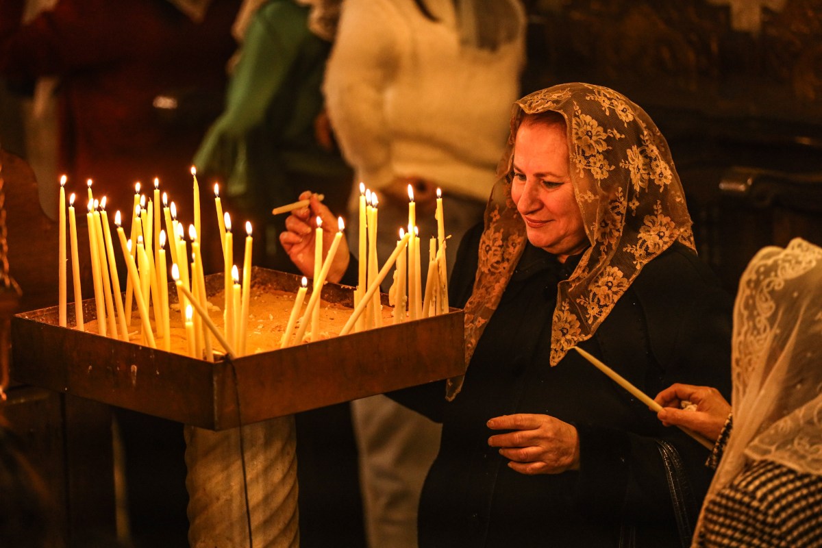 Orthodox Christians attend Christmas service in Gaza