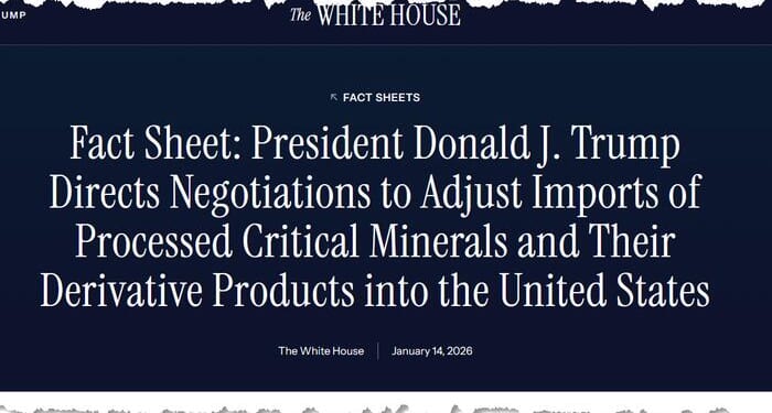 Trump Invokes Section 232 To Seek Foreign Supplies Of Processed Critical Minerals, Avoids Tariffs For Now