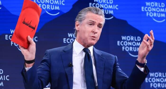 Gavin Newsom Humiliated At Davos After Trolling Trump With "Knee Pads" Stunt