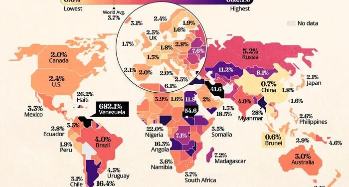 Venezuela Continues To Top Global Inflation Forecasts In 2026