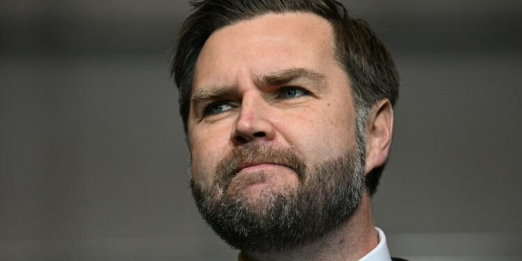 Vice President JD Vance speaks at an industrial shipping facility on the administration’s economic agenda and impacts on the Midwest in Toledo, Ohio, on January 22, 2026. (Photo by Jim WATSON / POOL / AFP via Getty Images)