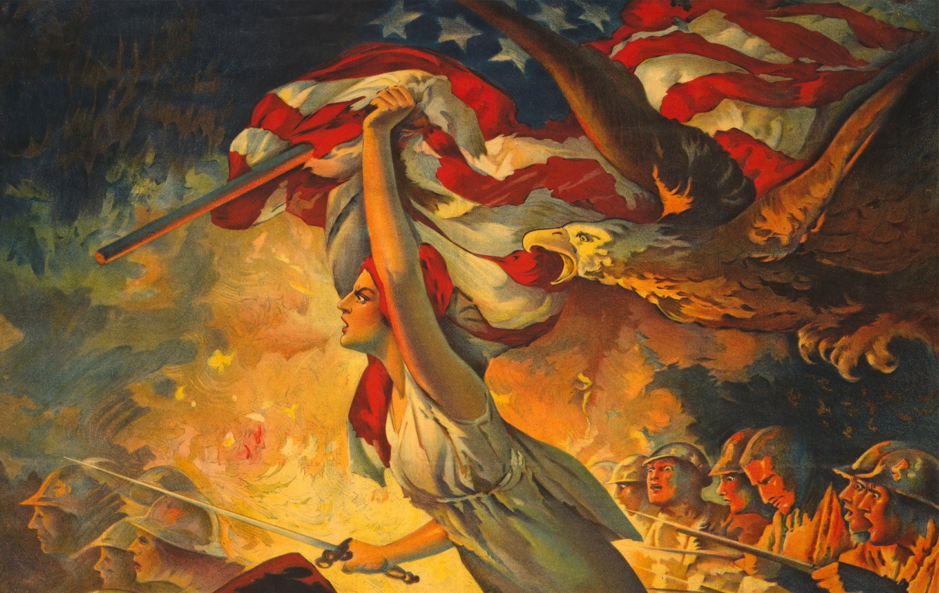 Detail from a 1918 lithograph. (Photo by Historica Graphica Collection/Heritage Images/Getty Images)