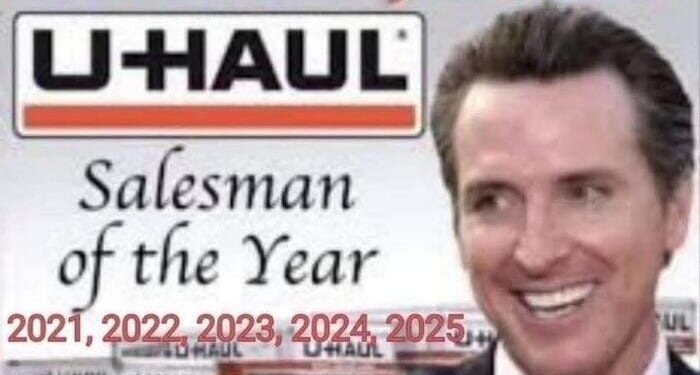 U-Haul Growth Index: Newsom's California Dead Last For Six Straight Years